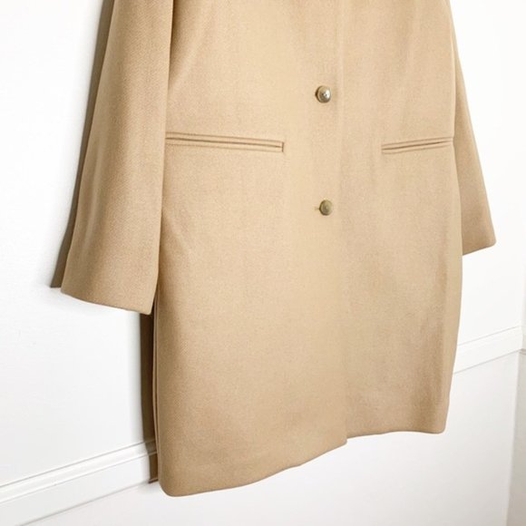 EVERLANE Cocoon Tan Wool Blend Coat Camel Sz 4 - Picture 9 of 11